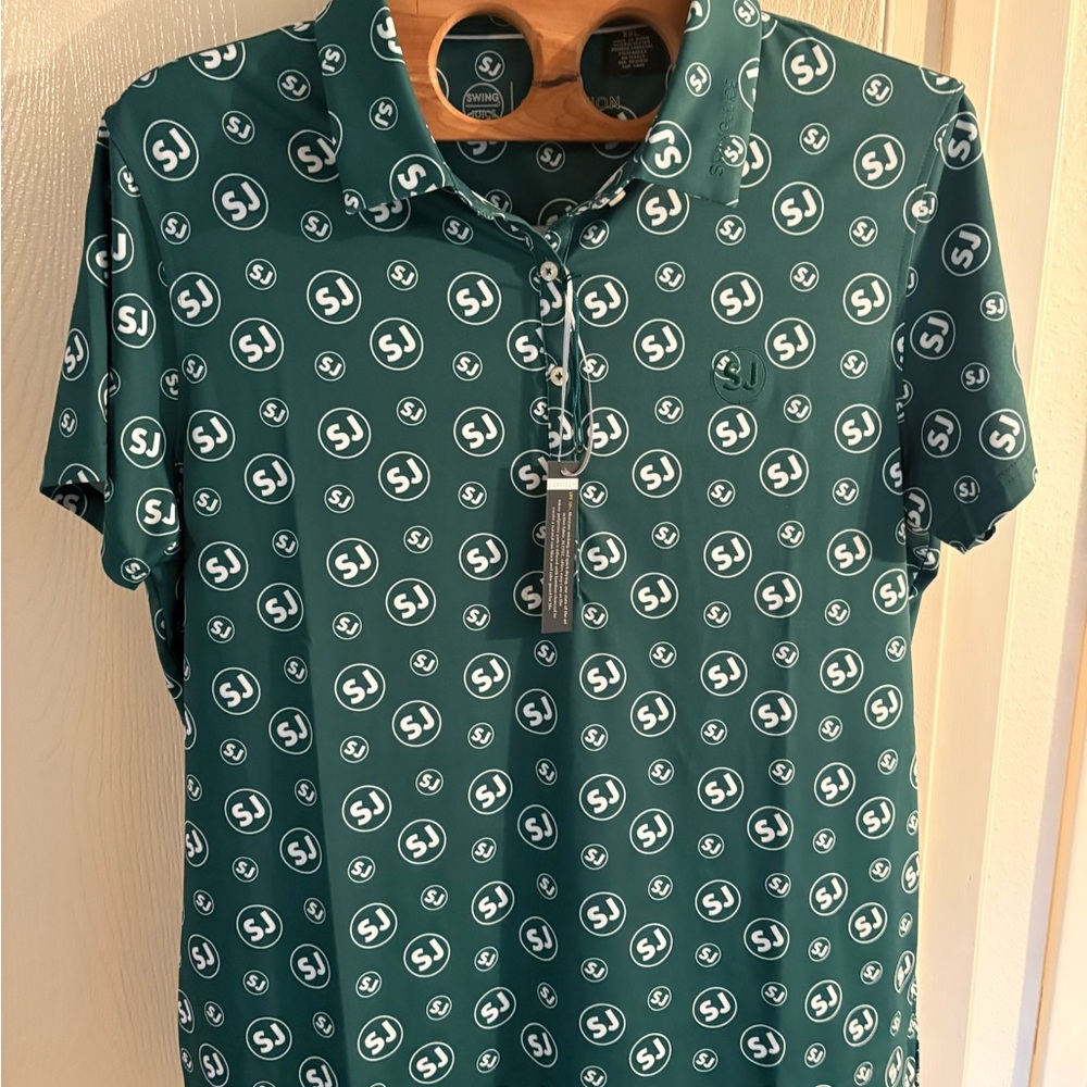 Swing Juice Green Patterned SJ Men's Polo Shirt